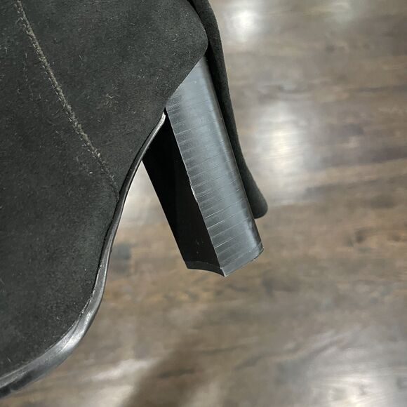 Sam Edelman Boots Women’s 7.5 Victoria Black Suede Leather Knee High Heels - Picture 6 of 9